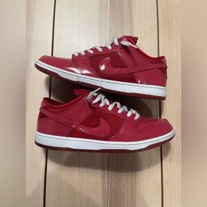 Nike‎ SB Dunk Low “Red Patent Leather” Shoes 304292-616 Size 13